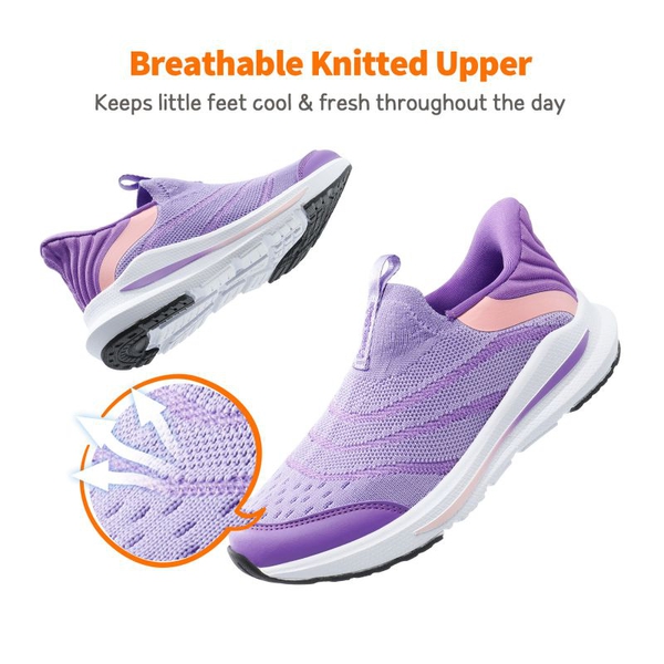 Kids Breathable Athletic Walking Sneakers - PURPLE - 3